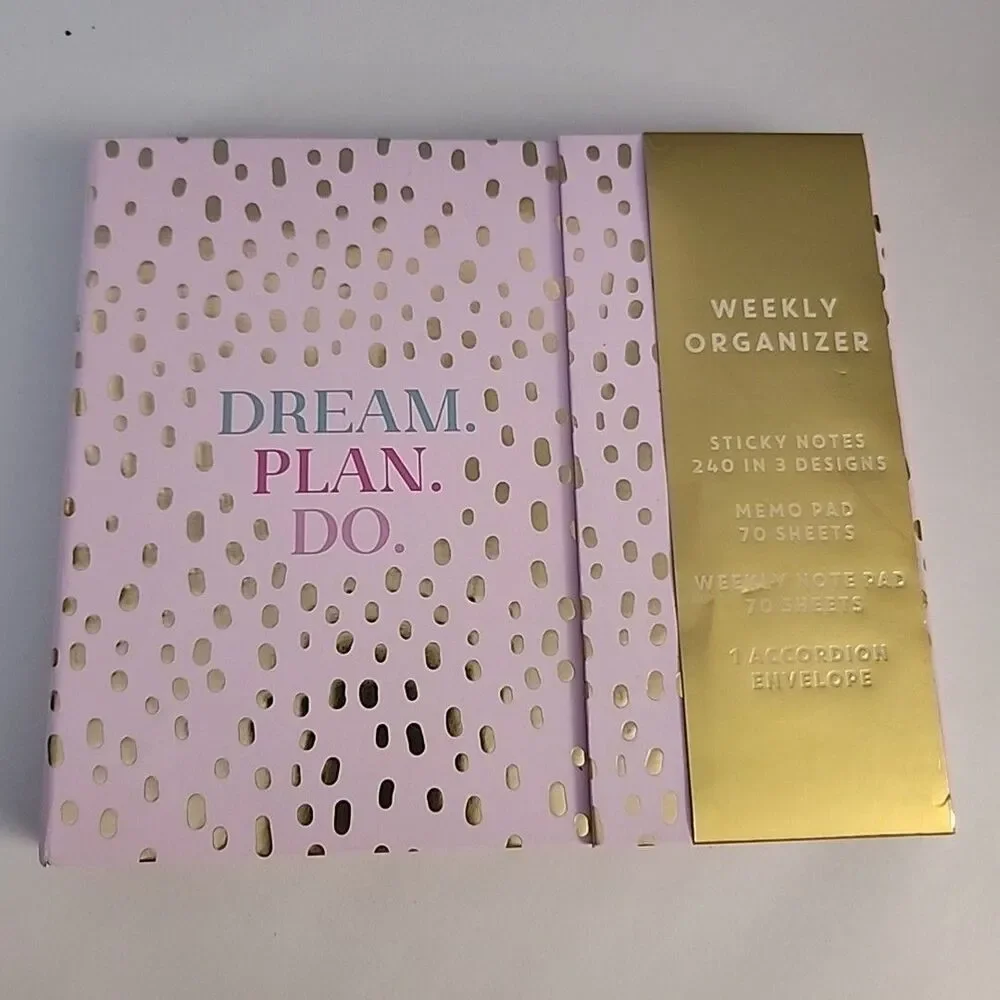 Weekly Organizer Planner Positive Mindset w/ 240 Sticky Notes 70 Memo 1 Envelope